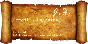 Jordán Hajnalka névjegykártya