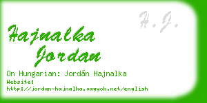 hajnalka jordan business card